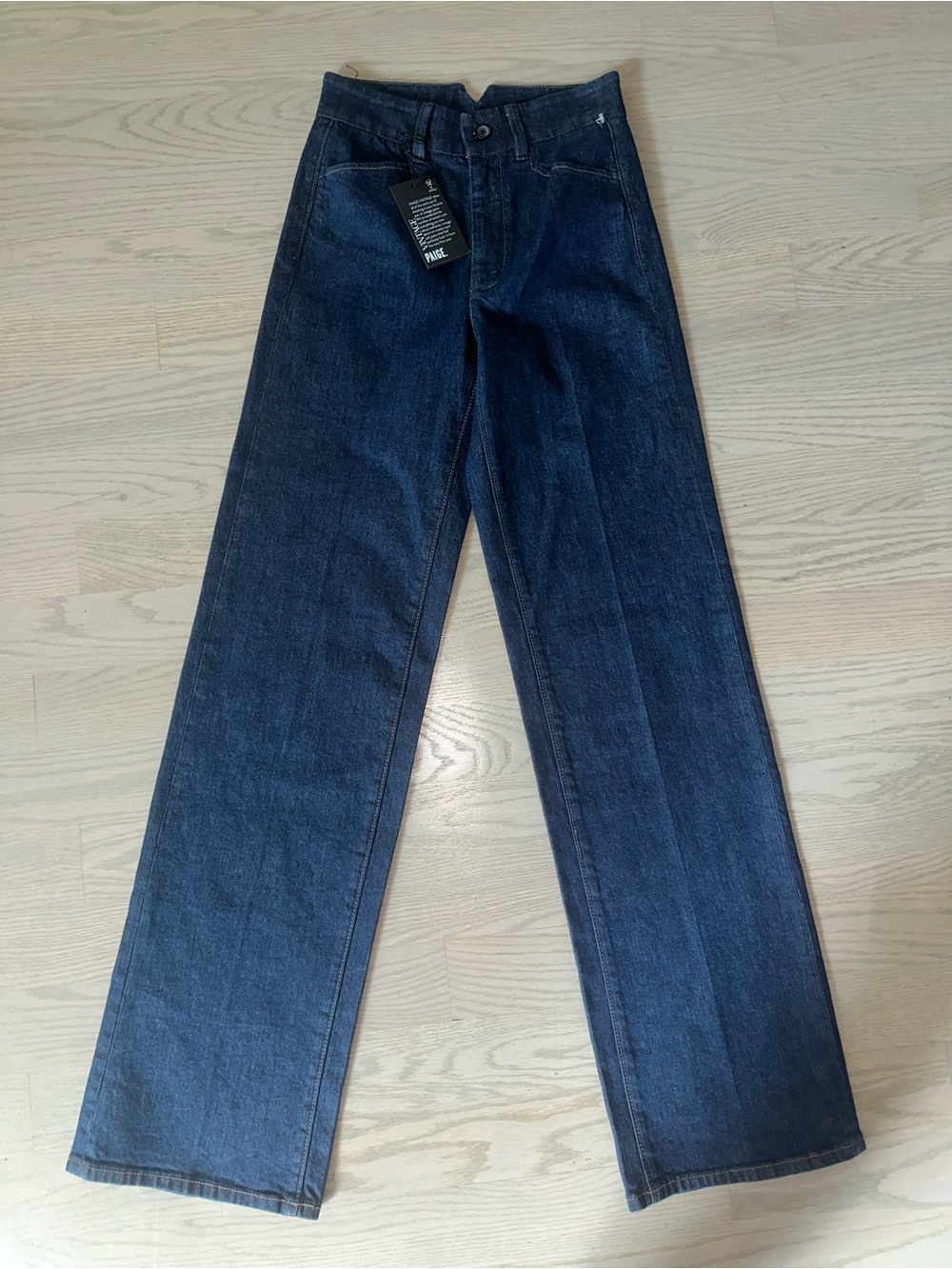 PAIGE Wide-Leg Jeans in Dark Blue Wash size 23 but fit like 24/25